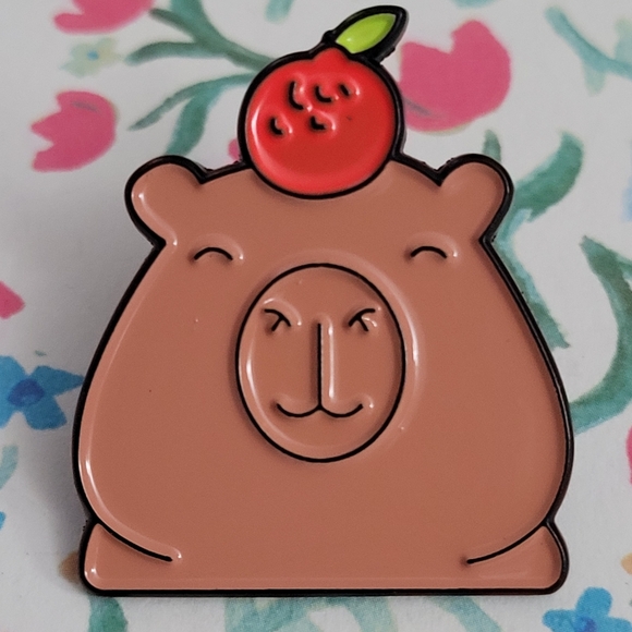 Capybara Of Contentment Enamel Pin - Picture 3 of 10